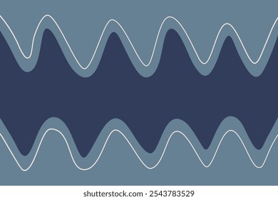 Abstract wavy art background. Curly line and shape hand drawn. Curve doodle graphic design. Winding wave.