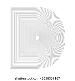Abstract wavy art line waves pattern d shape halftone of modern technology and science.