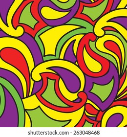 Abstract wavy background in 1960s  style. Geometric funky pattern