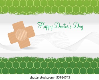abstract wavy background with bandage for happy doctor's day