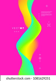 Abstract wavy background for banner, flyer, book cover, poster. Dynamic effect. Vector illustration. Design template. 