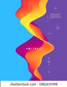 Abstract wavy background for banner, flyer, book cover, poster. Dynamic effect. Vector illustration. Design template. 