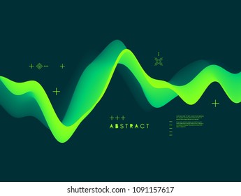 Abstract wavy background for banner, flyer, book cover, poster. Dynamic effect. Vector illustration with copy space. Design template. 