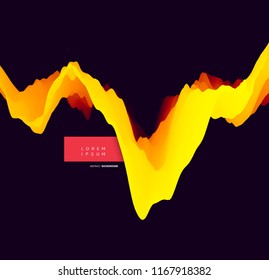 Abstract wavy background for banner, flyer, book cover, poster. Dynamic effect. Vector illustration. Design template.