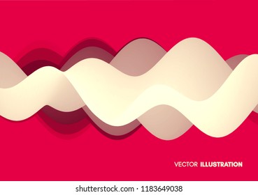 Resumen de fondo ondulado para banner, volante, portada de libro, afiche. Efecto dinámico. Ilustración vectorial. Plantilla de diseño.