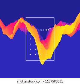Abstract wavy background for banner, flyer, book cover, poster. Dynamic effect. Vector illustration. Design template.