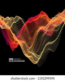 Abstract wavy background for banner, flyer, book cover, poster. Dynamic effect. Vector illustration. Design template.