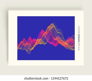 Abstract wavy background for banner, flyer, book cover, poster. Dynamic effect. Vector illustration. Design template.