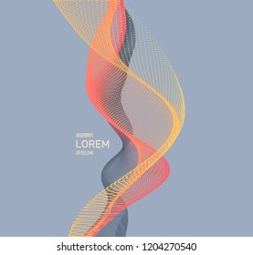 Abstract wavy background for banner, flyer, book cover, poster. Dynamic effect. Vector illustration. Design template.