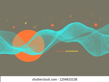 Abstract wavy background for banner, flyer, book cover, poster. Dynamic effect. Vector illustration. Design template.