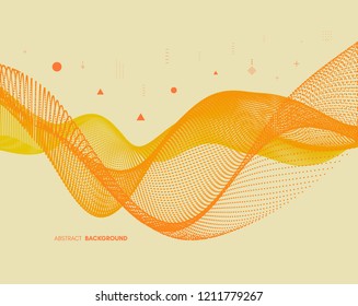 Abstract wavy background for banner, flyer, book cover, poster. Dynamic effect. Vector illustration. Design template.