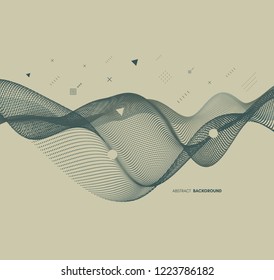 Abstract wavy background for banner, flyer, book cover, poster. Dynamic effect. Vector illustration. Design template.