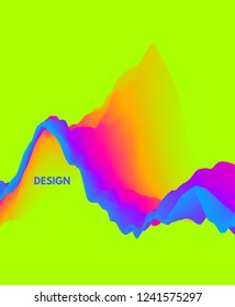 Abstract wavy background for banner, flyer, book cover, poster. Dynamic effect. Vector illustration. Design template.