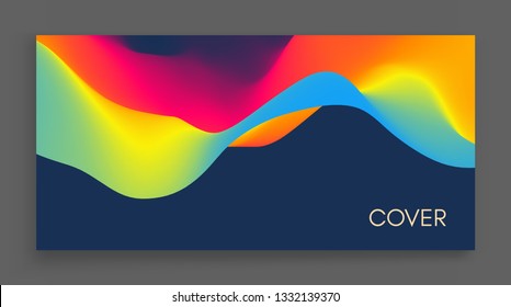 Abstract wavy background for banner, flyer, book cover, poster. Dynamic effect. Vector illustration. Design template.