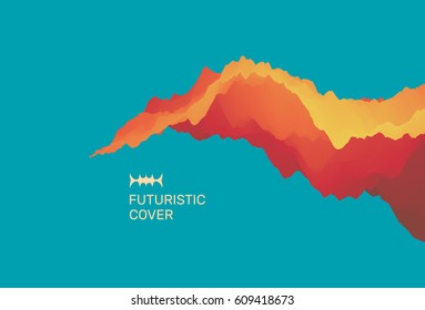 Abstract wavy background for banner, flyer, book cover, poster. Dynamic Effect. Vector Illustration. Design Template.