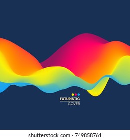 Abstract wavy background for banner, flyer, book cover, poster. Dynamic effect. Vector illustration. Design template. 