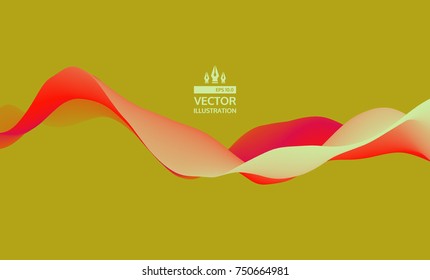 Abstract wavy background for banner, flyer, book cover, poster. Dynamic effect. Vector illustration. Design template. 