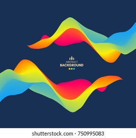 Abstract wavy background for banner, flyer, book cover, poster. Dynamic effect. Vector illustration. Design template. 