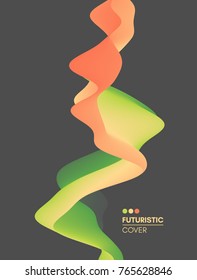 Abstract wavy background for banner, flyer, book cover, poster. Dynamic effect. Vector illustration. Design template. 