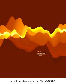 Resumen de fondo ondulado para banner, volante, portada de libro, afiche. Efecto dinámico. Ilustración vectorial. Plantilla de diseño. 