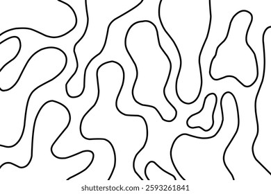 Abstract wavy background. Black lines make blob slime background wallpaper. Ink blot wallpaper