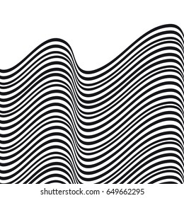 Abstract wavy background. Black and white pattern