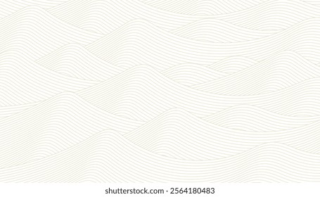 Abstract wavy background with blue and grey curves in a digital artistic design pattern. Traditional Japanese wave style concept