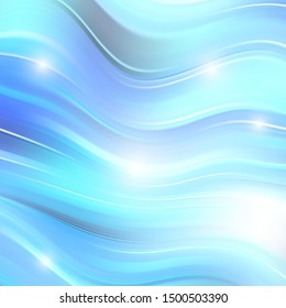 
Abstract wavy background of blue lines. Brochure Template