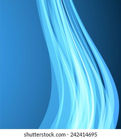 Abstract wavy background with blue lines