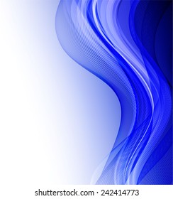 Abstract wavy background with blue lines