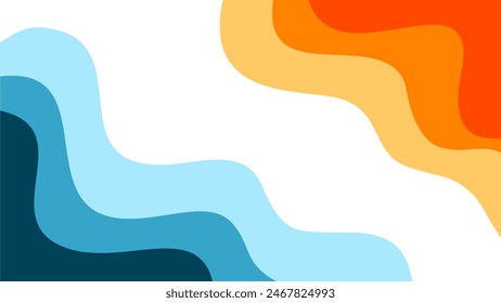 Abstract wavy Background. blue and orange background. abstract blue color wallpaper for desktop. Abstract curvy orange background.