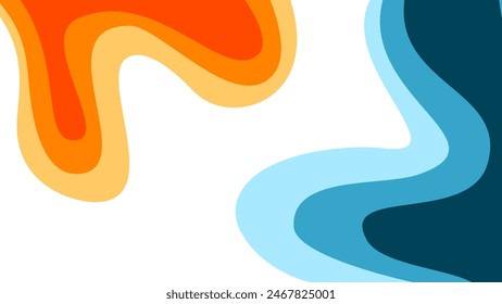 Abstract wavy Background. blue and orange background. abstract blue color wallpaper for desktop. Abstract curvy orange background.