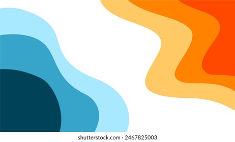 Abstract wavy Background. blue and orange background. abstract blue color wallpaper for desktop. Abstract curvy orange background.