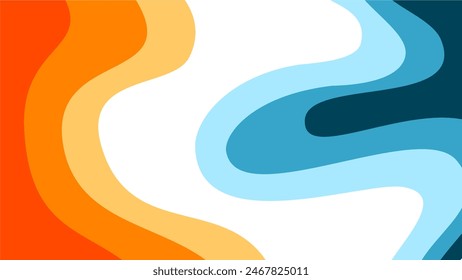 Abstract wavy Background. blue and orange background. abstract blue color wallpaper for desktop. Abstract curvy orange background.