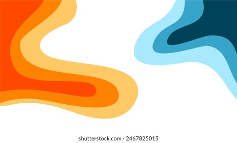 Abstract wavy Background. blue and orange background. abstract blue color wallpaper for desktop. Abstract curvy orange background.