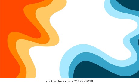 Abstract wavy Background. blue and orange background. abstract blue color wallpaper for desktop. Abstract curvy orange background.