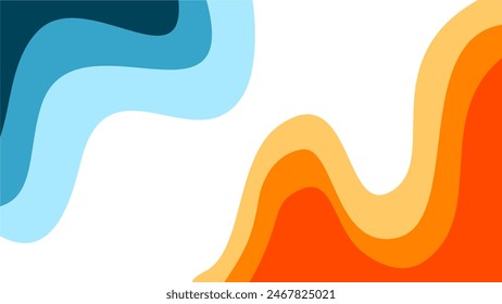Abstract wavy Background. blue and orange background. abstract blue color wallpaper for desktop. Abstract curvy orange background.