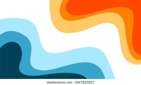 Abstract wavy Background. blue and orange background. abstract blue color wallpaper for desktop. Abstract curvy orange background.