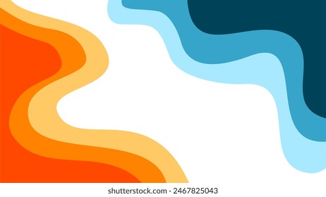 Abstract wavy Background. blue and orange background. abstract blue color wallpaper for desktop. Abstract curvy orange background.