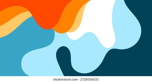 Fundo ondulado abstrato. fundo azul e laranja. Design de elemento criativo na ilustração de vetor