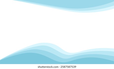 Abstract Wavy Background with Blue Tones and Fluid Design
