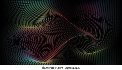 Abstract wavy background for brochure, cover and flyer. Colorful dynamic particle wave graphic vector illustration for multipurpose usage like technology, 