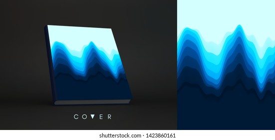 Abstract wavy background with color gradient. Trendy modern design. Applicable for placards, flyers, banners, book covers, brochures, planners and notebooks. Vector illustration.