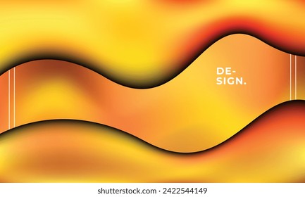Abstract wavy background with color gradient. Colorful fluid gradient mesh backdrop. Liquid color gradation layer background design for poster, banner, presentation, cover, leaflet, or flyer.