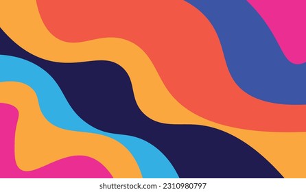 Abstract wavy background with colorful dynamic effect. Vector illustration. Can be used for advertising, marketing, presentation.
