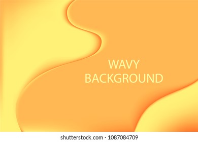 Abstract Wavy Background. Composition with Thick Liquid. Fluid Shapes with 3D Effect Made Using Gradient Mesh. Caramel Stains. Abstract Background for Wallpaper, Web Design, Brochure, Visit Card.