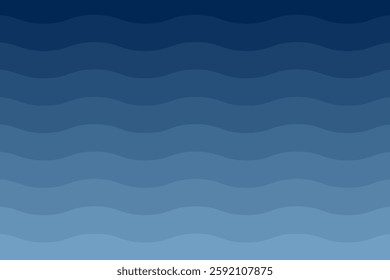 Abstract wavy background in cool gradient shades of dark blue and light blue. Modern minimal design, perfect for banners, presentations, posters, and digital wallpapers.