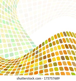 Abstract wavy background created from little squares with round corners - illustration