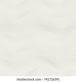 Abstract wavy background with curved lines smoothly changing its shape. Seamless vector pattern imitating texture of the wood cut or board. Curved forms of variable shape and thickness. Modern design.