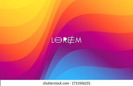 Abstract wavy background with curves lines. Concept of cover with dynamic effect. Vector illustration for design. 